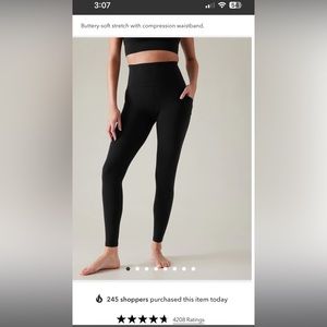 Athleta Salutation stash tights in Black
